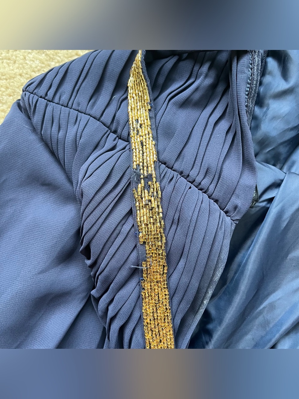 Calvin Klein Navy Blue One Shoulder Maxi Evening Formal Dress - Size 8 - *VGUC - Picture 11 of 13